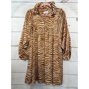 Adrienne Zebra Print Maxi Dress - Brown and White